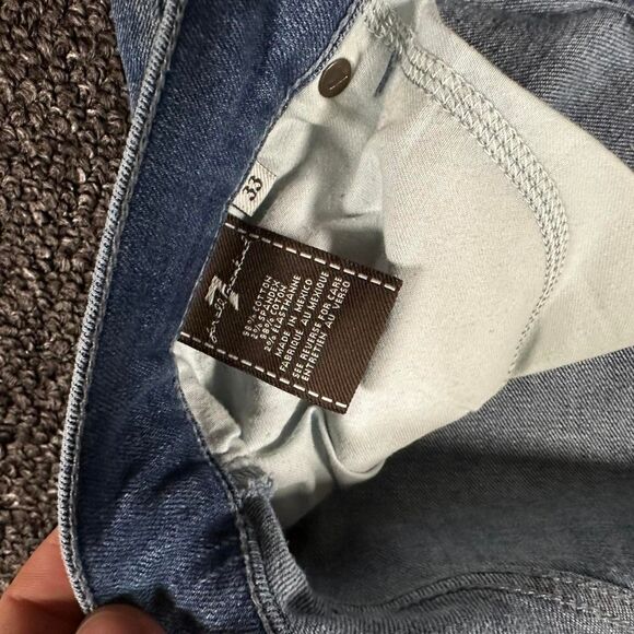 7 For All Mankind Austin Jeans Men’s 33x31 Blue Medium Wash Straight Leg Denim - Picture 5 of 6